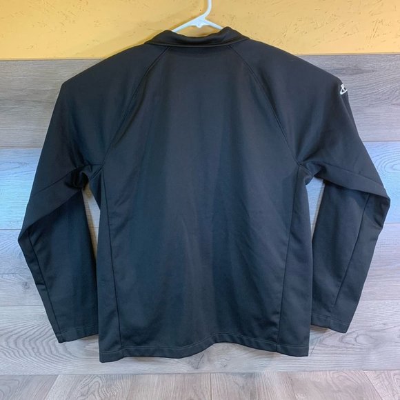 The North Face Mens Windbreaker Jacket Black Zipper Pockets Logo Collar L - Picture 2 of 7